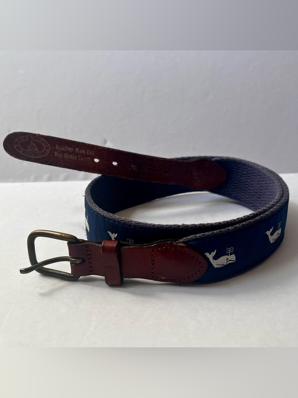 Leather Man LTD Handmade leather and webbing belt size 26